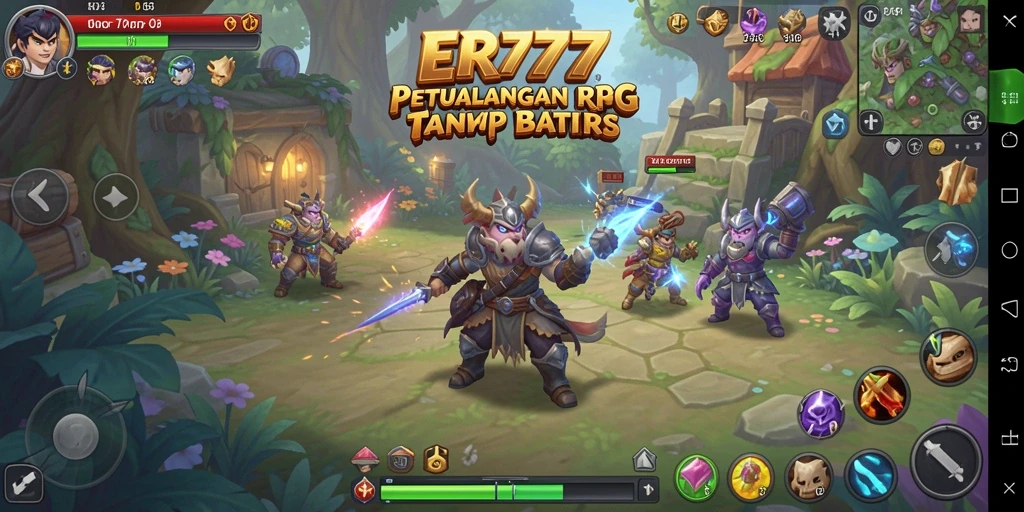 Tampilan gameplay seru dan mendebarkan di ER777, petualangan RPG yang dinamis.