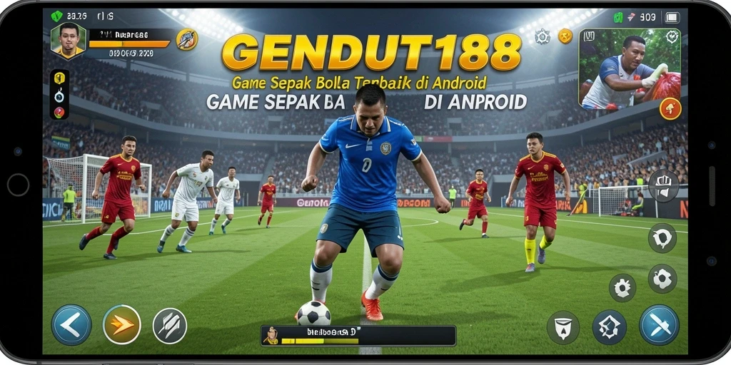Tampilan gameplay seru dalam GENDUT188 yang penuh aksi sepak bola.