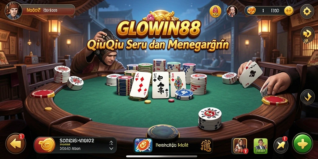 Tampilan gameplay QiuQiu yang mendebarkan di GLOWIN88.