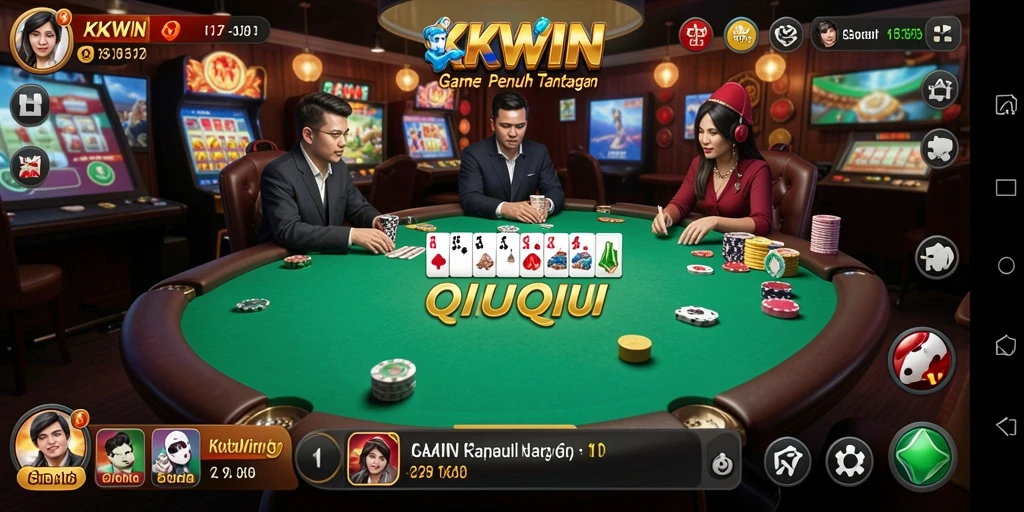 Tangkapan layar gameplay QiuQiu yang seru di KKWIN.
