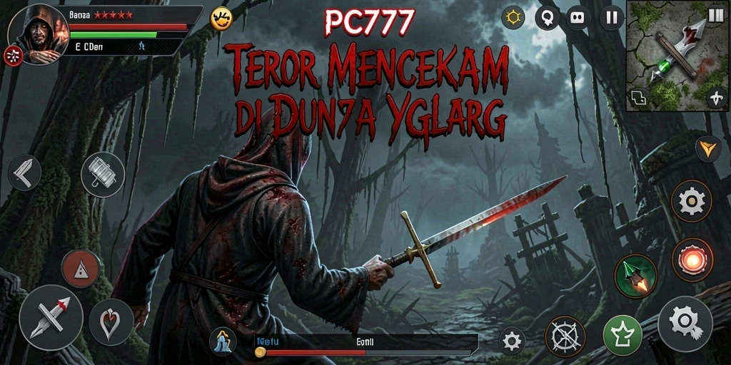 Tangkapan layar menunjukkan pemain yang menjelajahi area gelap dengan suasana horor mendalam.