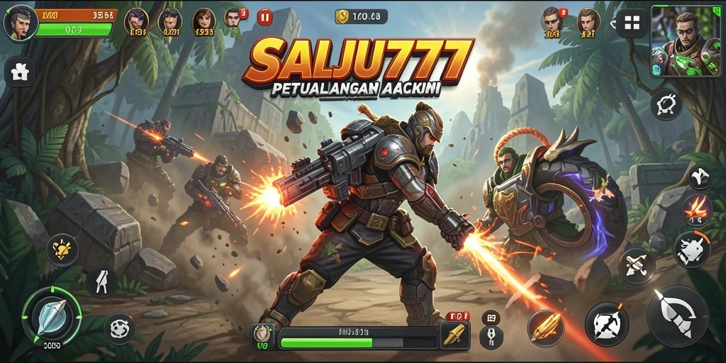 Screenshot menampilkan aksi mendebarkan dalam SALJU777.
